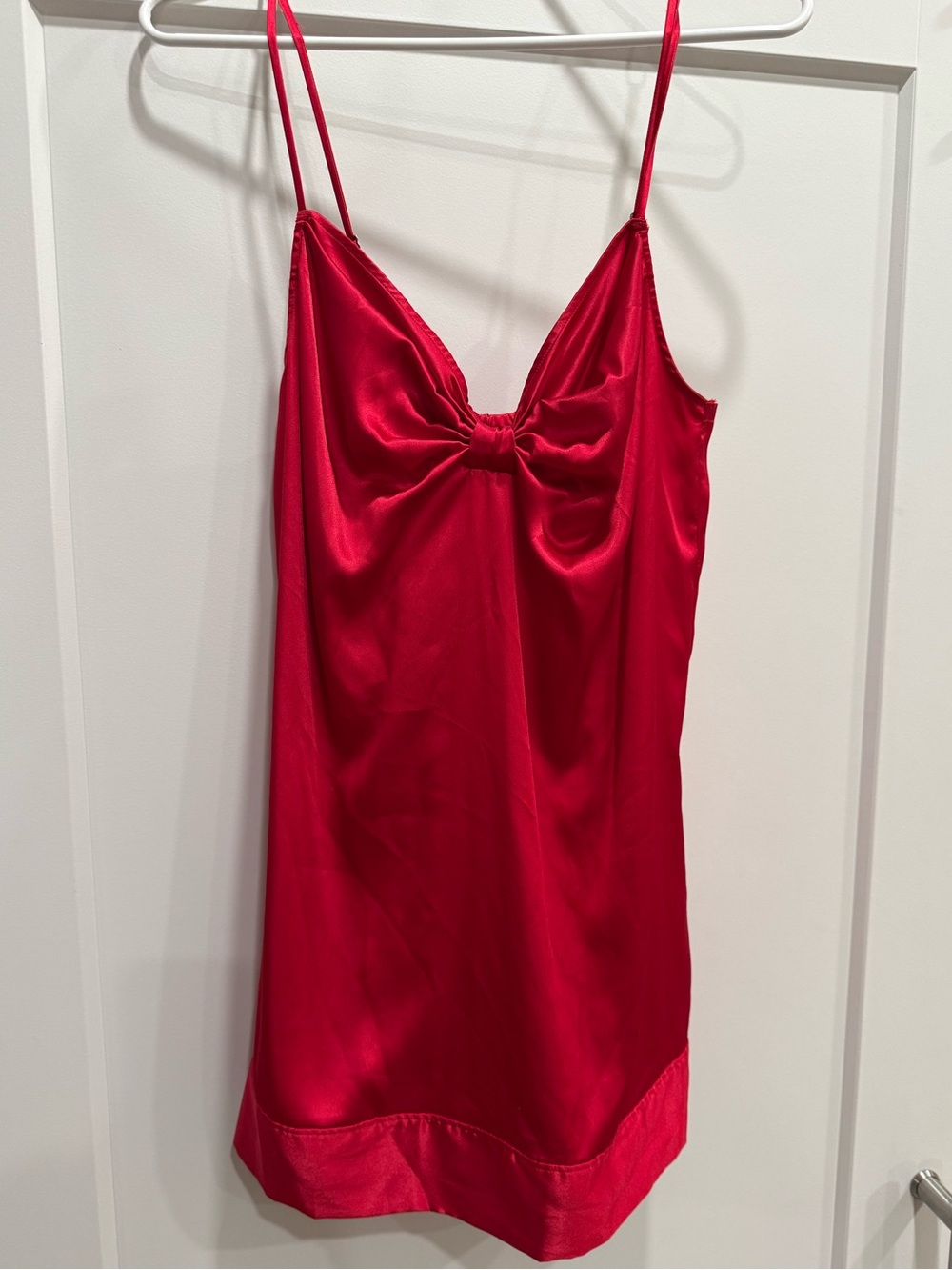 Victoria’s Secret Dream Angels Twinkle Bow Satin Mini Slip Dress Red Sz: Medium